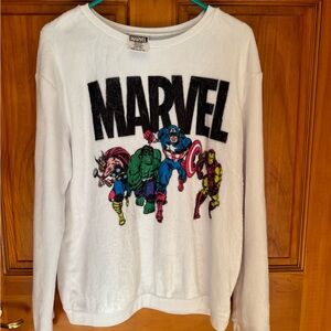Super Soft Marvel Fleece Character Sweatshirt, White, XL